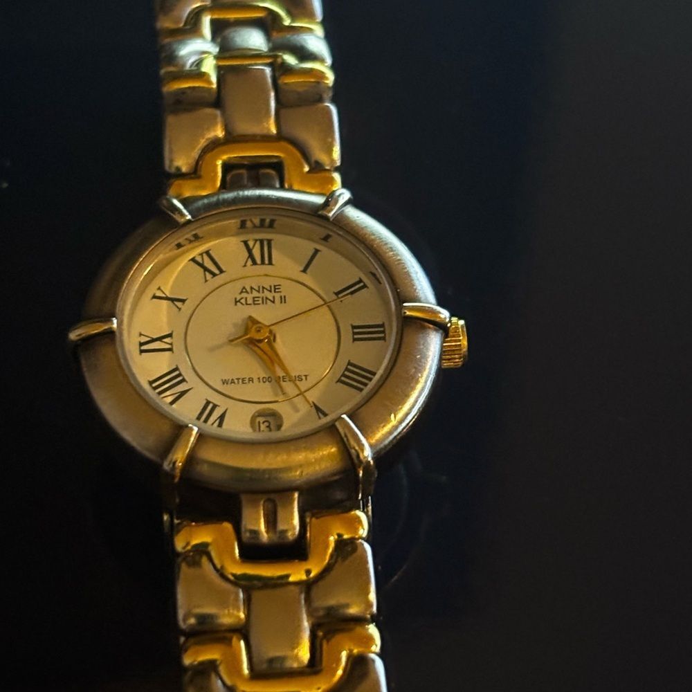 Vintage Two-Tone Anne Klein Swiss Quartz Women's Watch Roman Numerals